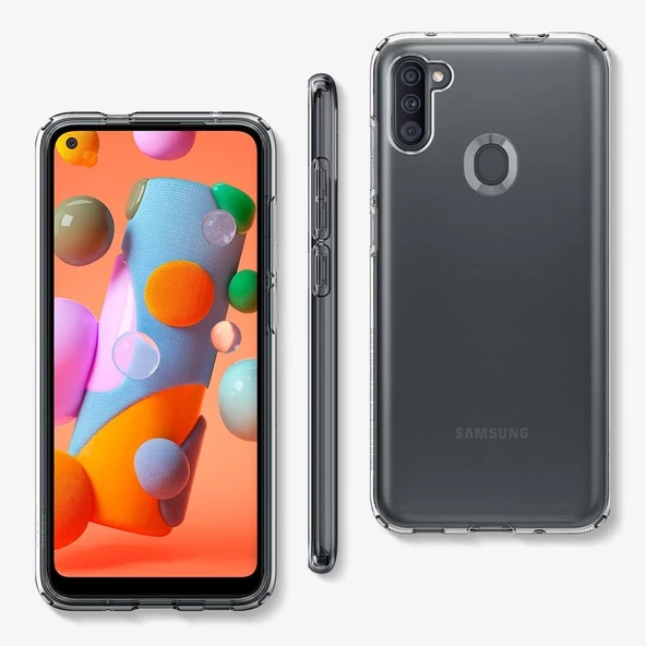 Spigen Galaxy M11 / Galaxy A11 ile Uyumlu Kılıf Liquid Crystal 4 Tarafı Tam Koruma Crystal Clear - 3