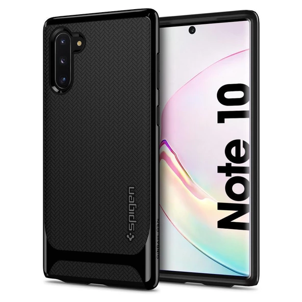 Spigen Galaxy Note 10 ile Uyumlu Kılıf Neo Hybrid Shiny Black