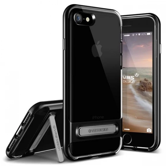 VRS Design iPhone 8/7 ile Uyumlu Crystal Bumper Kılıf Jet Black ürün görseli