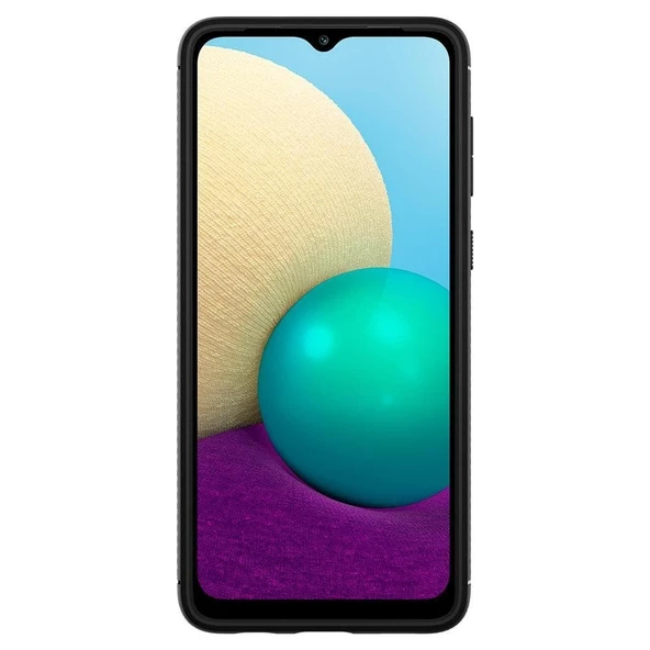 Spigen Galaxy A02 / Galaxy M02 ile Uyumlu Kılıf Rugged Armor Matte Black - 5
