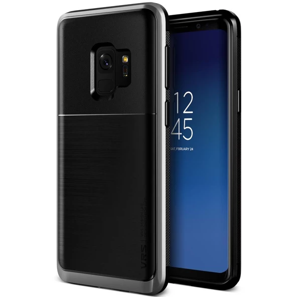 VRS Design Galaxy S9 ile Uyumlu High Pro Shield Kılıf Steel Silver