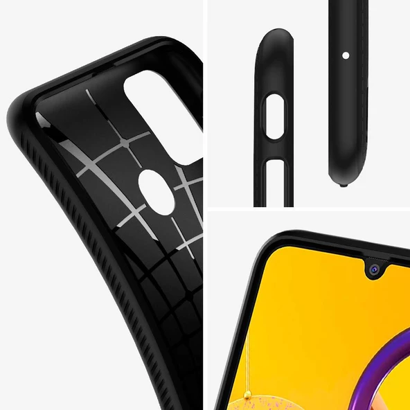 Spigen Galaxy M30s ile Uyumlu Kılıf Liquid Air Matte Black - 3