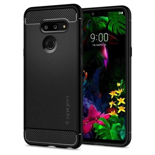 Spigen G8 ThinQ ile Uyumlu Kılıf Rugged Armor Matte Black - 1