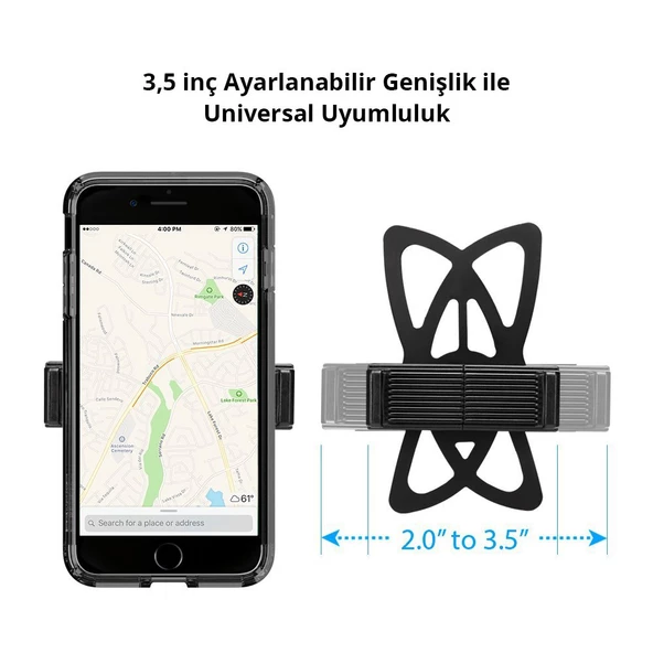 Spigen Bisiklet Ve Motorsiklet Araç Tutucu, Spider Premium Universal Uyumlu 360° Görüş Açısı - 6