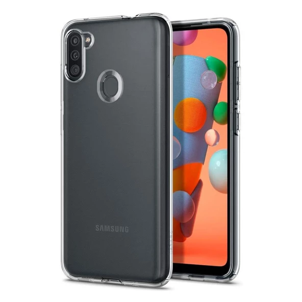 Spigen Galaxy M11 / Galaxy A11 ile Uyumlu Kılıf Liquid Crystal 4 Tarafı Tam Koruma Crystal Clear