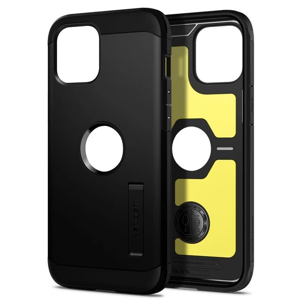 Spigen iPhone 12 Pro Max ile Uyumlu Kılıf Tough Armor Black - 2
