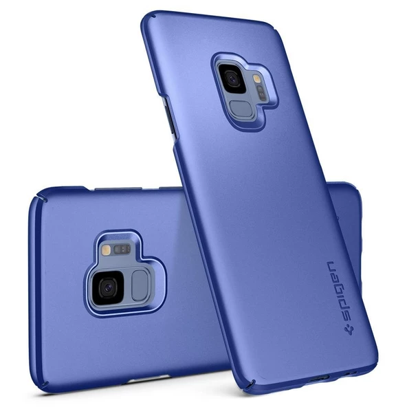 Spigen Galaxy S9 ile Uyumlu Kılıf Thin Fit Blue Coral - 5