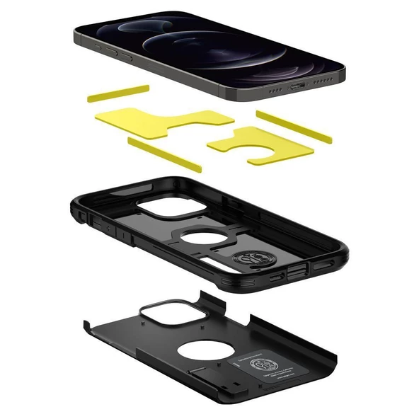 Spigen iPhone 12 Pro Max ile Uyumlu Kılıf Tough Armor Black - 4