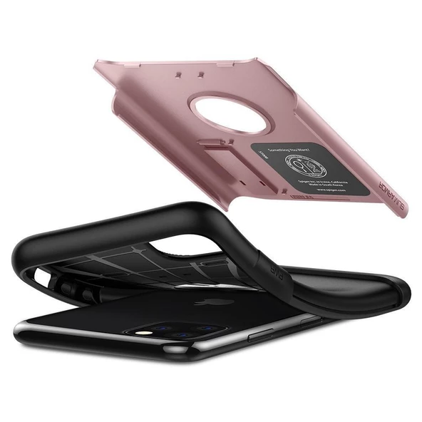 Spigen iPhone 11 Pro Max ile Uyumlu Kılıf Slim Armor Rose Gold - 2