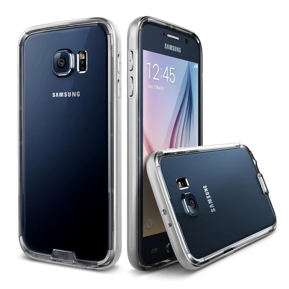 Verus Galaxy S6 ile Uyumlu Case Iron Bumper Kılıf Silver