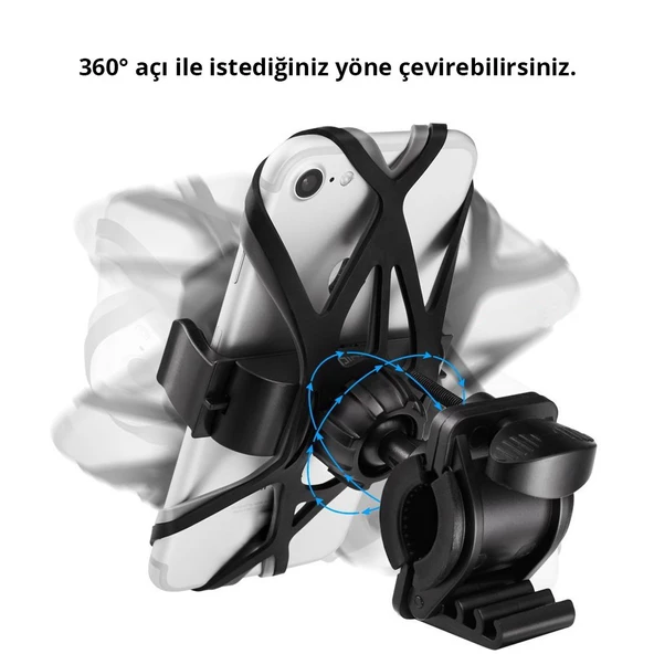 Spigen Bisiklet Ve Motorsiklet Araç Tutucu, Spider Premium Universal Uyumlu 360° Görüş Açısı - 5