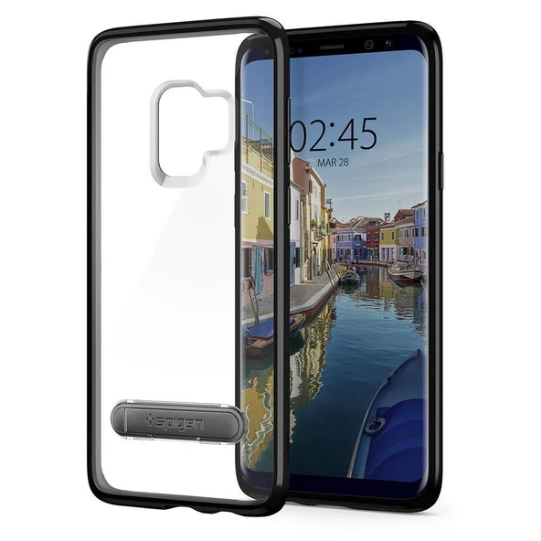 Spigen Galaxy S9 ile Uyumlu Kılıf Ultra Hybrid S Midnight Black ürün görseli