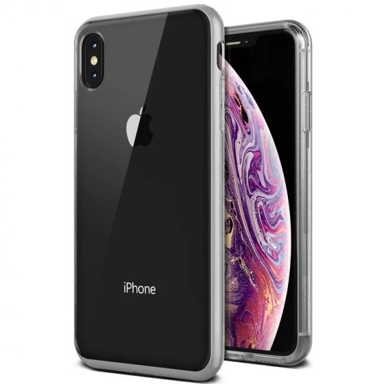 VRS iPhone Xs Max ile Uyumlu Crystal Bumper Kılıf Steel Silver - 1