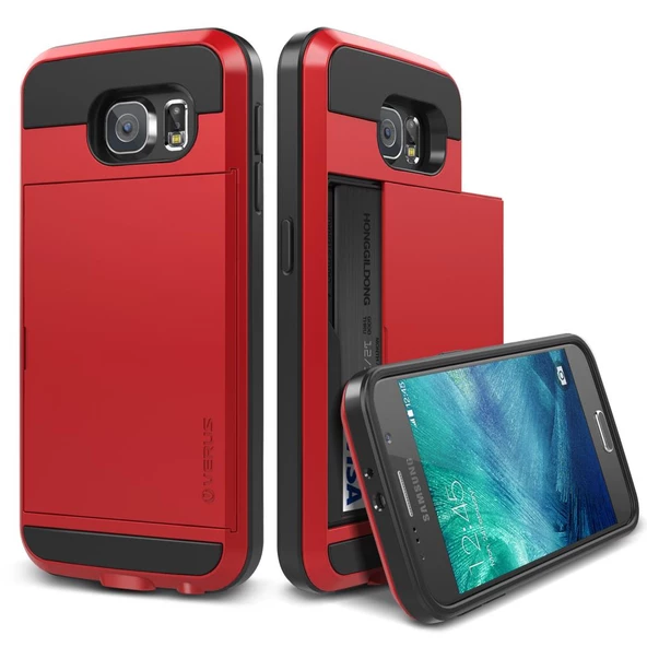 Verus Galaxy S6 ile Uyumlu Case Damda Slide Kılıf Crimson Red