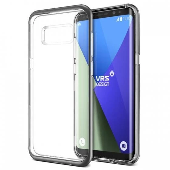 VRS Galaxy S8 Plus ile Uyumlu Crystal Bumper Kılıf Dark Silver