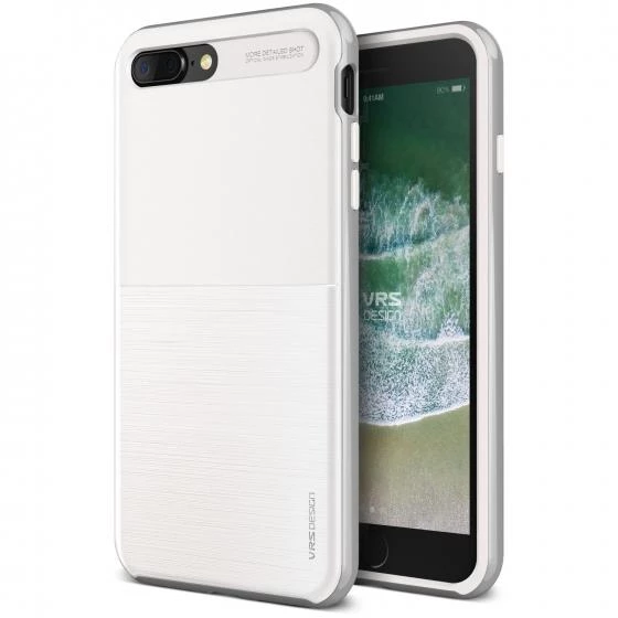 VRS Design iPhone 8 Plus ile Uyumlu New High Pro Shield Kılıf White Silver