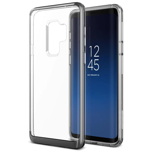 VRS Design Galaxy S9 Plus ile Uyumlu Crystal Bumper Kılıf Steel Silver