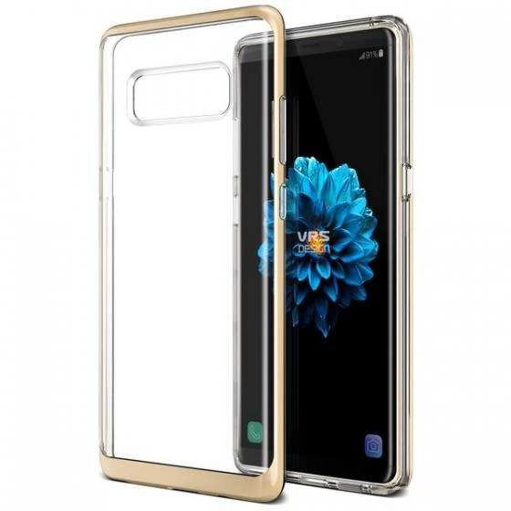 VRS Galaxy Note 8 ile Uyumlu Crystal Bumper Kılıf Shine Gold - 1
