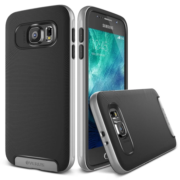 Verus Galaxy S6 ile Uyumlu Case Crucial Bumper Kılıf Light Silver