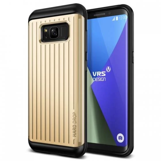 VRS Galaxy S8 Plus ile Uyumlu Waved Hard Drop Series Kılıf Shine Gold