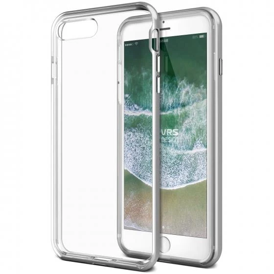 VRS Design iPhone 8 Plus / 7 Plus ile Uyumlu New Crystal Bumper Kılıf Silver