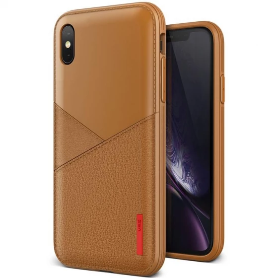 VRS iPhone Xs Max ile Uyumlu Leather Fit Label Kılıf Brown - 2