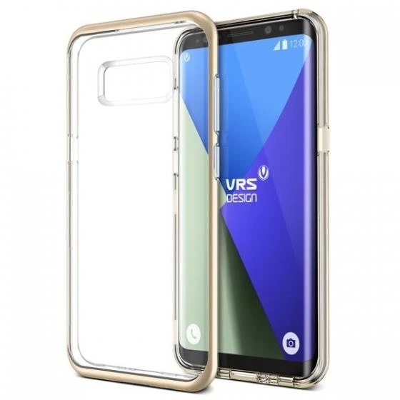 VRS Galaxy S8 Plus ile Uyumlu Crystal Bumper Kılıf Shine Gold