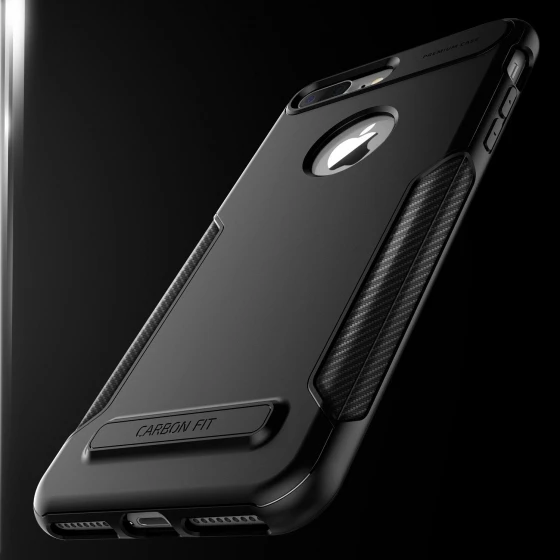 VRS iPhone 7 Plus ile Uyumlu New Carbon Fit Kılıf Black - 5