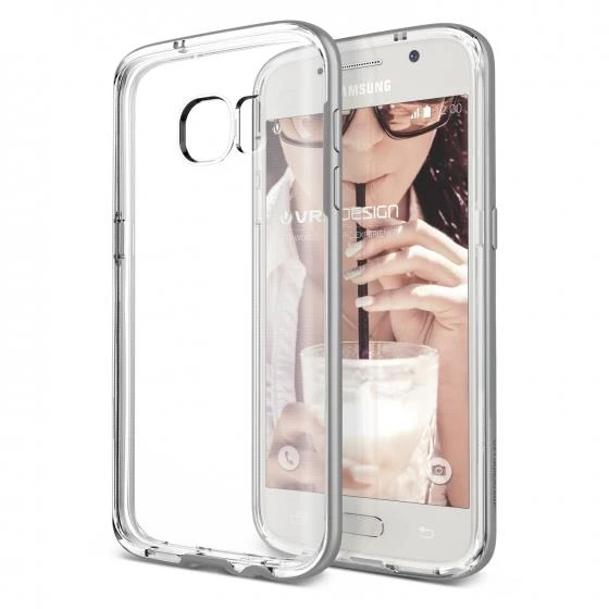 Verus Galaxy S7 ile Uyumlu Crystal Bumper Kılıf Light Silver