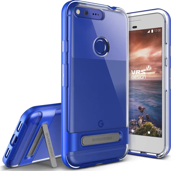 VRS Design Pixel XL ile Uyumlu ile Uyumlu Crystal Bumper Kılıf Blue