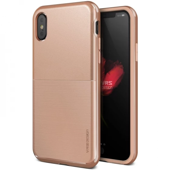 VRS iPhone X ile Uyumlu High Pro Shield Kılıf Blush Gold