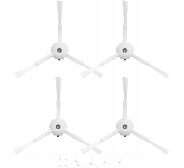 srfn ticaret Roborock S8, S8+, S8 Pro Ultra, Q5, Q5 Pro+, Q8, Q8 Max+ Uyumlu Yan Fırça - 4 Adet ürün görseli 1