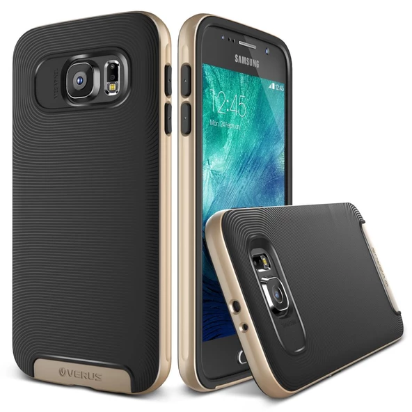 Verus Galaxy S6 ile Uyumlu Case Crucial Bumper Kılıf Shine Gold