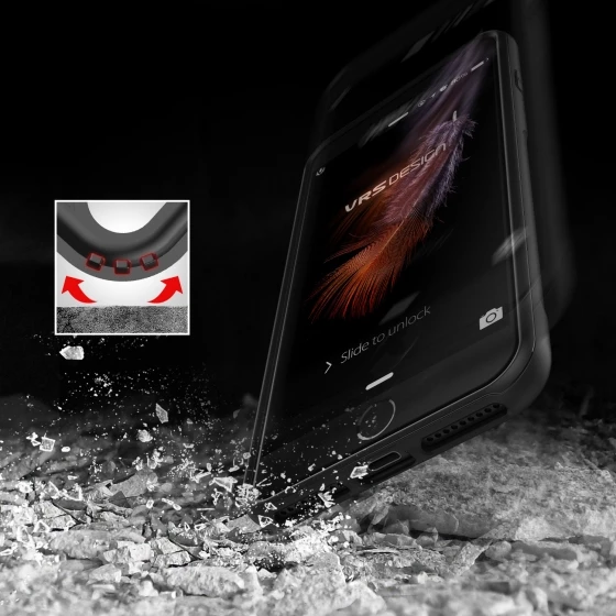 VRS iPhone 7 Plus ile Uyumlu New Carbon Fit Kılıf Black - 2