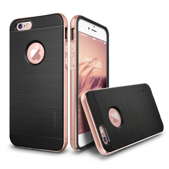 VRS iPhone 6 Plus / 6S Plus ile Uyumlu New Iron Shield Kılıf Rose Gold