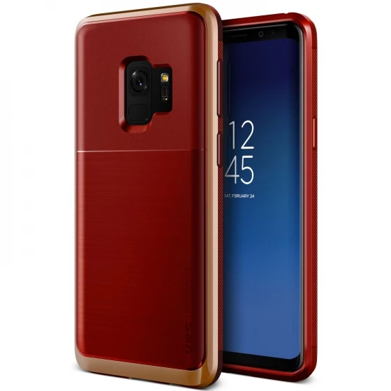 VRS Design Galaxy S9 ile Uyumlu High Pro Shield Kılıf Red Blush Gold