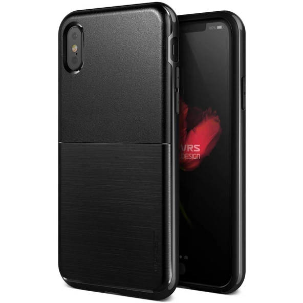 VRS Design iPhone X ile Uyumlu High Pro Shield Kılıf Metallic Black