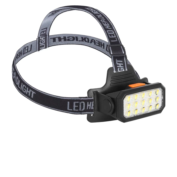 15 Ledli Sarı / Beyaz Şarjlı Kafa Lambası  Wt-652 - 5