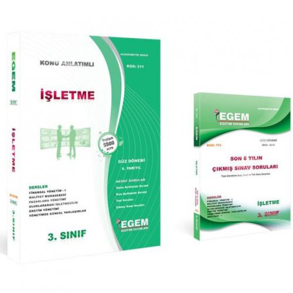 Aöf İşletme Bölümü 3 Sınıf 5 Yarıyıl Güz Dönemi Konu Çıkmış Set