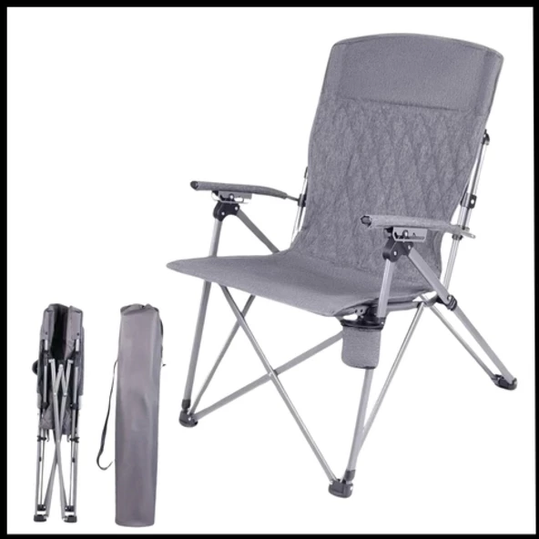 Uyguna-Yakala Gri Kamp Sandalyesi 3 Katlanabilir Kademeli - 2175 ürün görseli 1