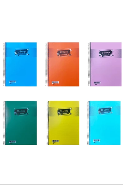 Umut U-Deep A4 Spiralli Plastik Kapak Ekstra 72 Yaprak Defter Kareli 12'li