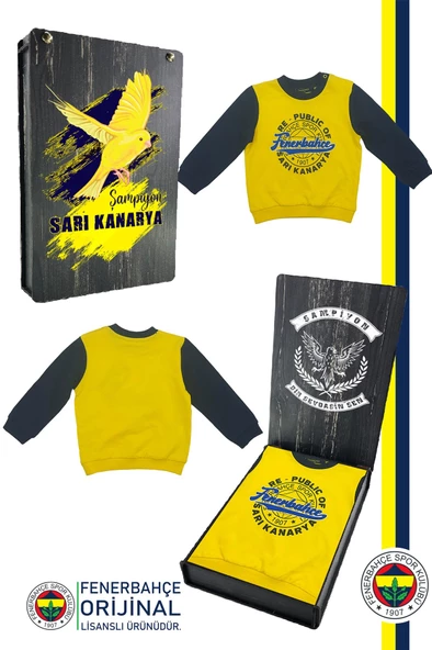 Fenerbahçe Orijinal Lisanslı Lacivert Bebek Sweat Republic Of Fenerbahçe Hediyelik Ahşap Kutulu - 6