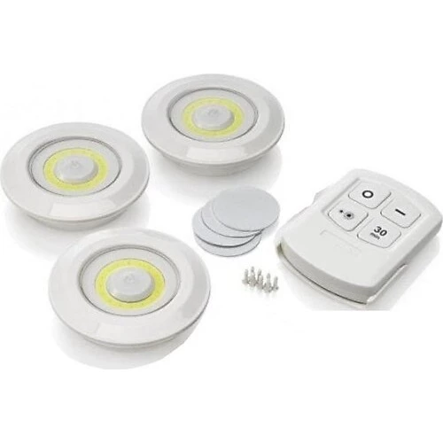 Kablosuz Uzaktan Kumandalı 3lü Led Lamba Seti - 3
