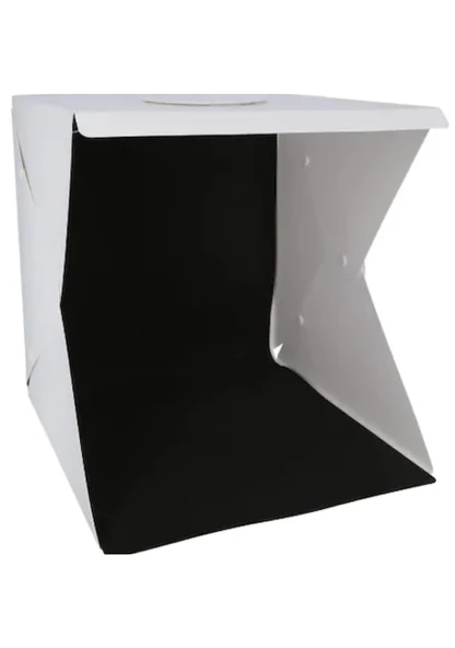 20 x 20 CM Profesyonel Stüdyo Led Işıklı Çift Sıra Ürün Fotoğraf Çekim Çadırı - Resim 2