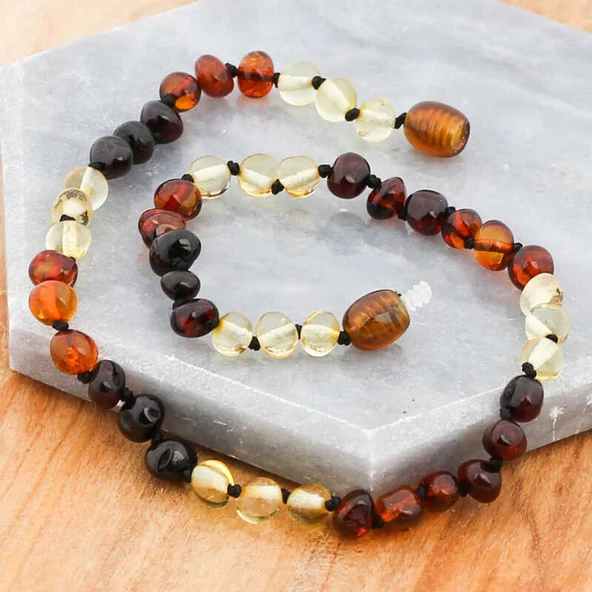 Bebek Damla Kehribar Diş Kolye - Resim 4