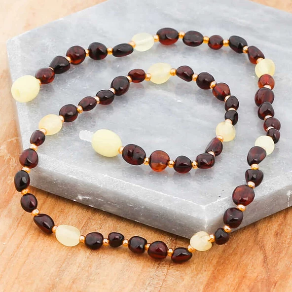 Bebek Damla Kehribar Diş Kolye - Resim 2