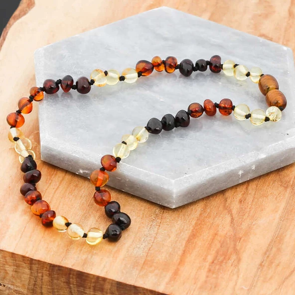 Bebek Damla Kehribar Diş Kolye - Resim 2