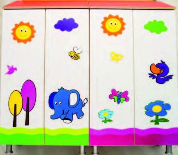 ÇATILI BULUT FİGÜRLÜ VESTİYER ürün görseli