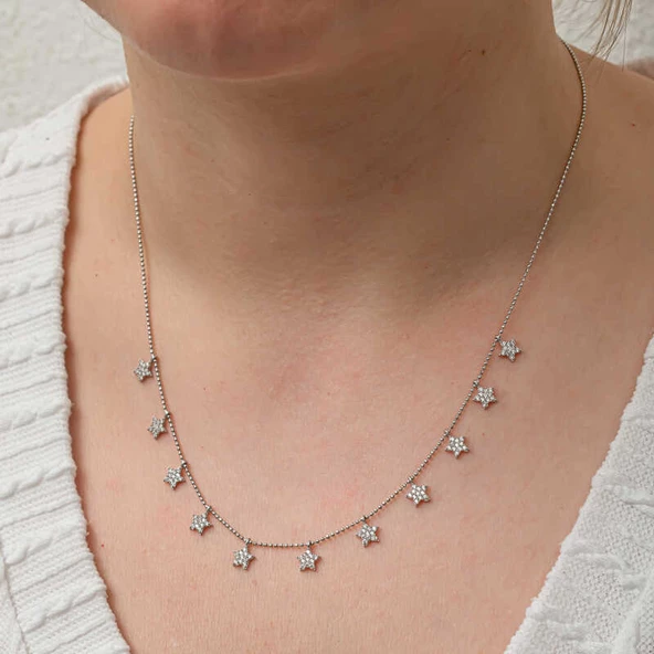 Gümüş Yıldız Şans Kadın Kolye - Resim 5