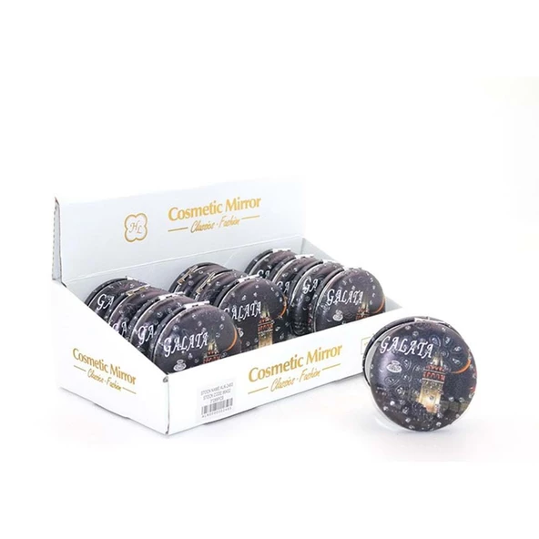 Taşlı İstanbul Tasarımı El Aynası Kalın ürün görseli 1